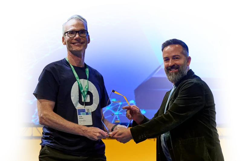 Blindside Networks accepting Moodle’s Certified Integration Partner of the Year award